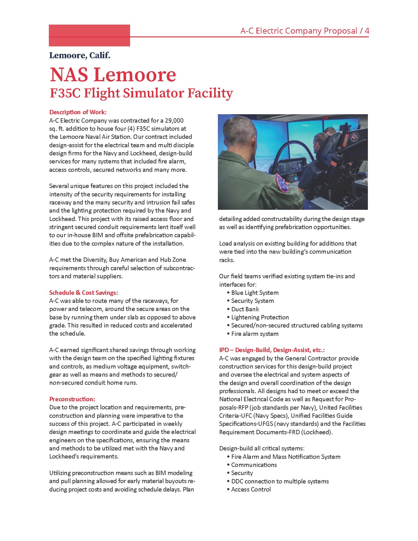 NAS Lemoore Flight Simulator Facility Case Study
