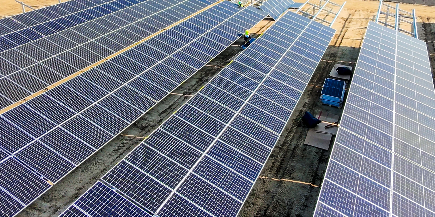 Solar farm installation progress